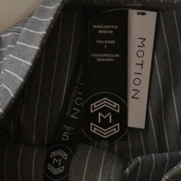 Motion Stretchy Grey Pinstripe Trousers - Picture 5 of 7